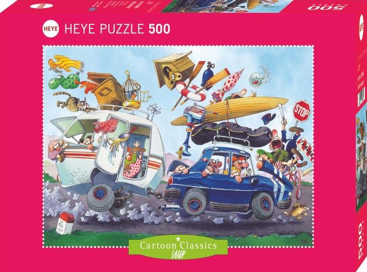 Cartoon Classic - Off on Holiday Puzzel (500 stukjes) | Heye, Hobby en Vrije tijd, Denksport en Puzzels, Nieuw, Verzenden