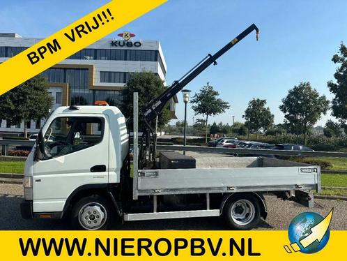 FUSO Canter Openlaadbak Automaat HIAB 008T Kraan 145.000KM, Auto's, Bestelauto's, Lease, Automaat, Financial lease, Diesel, Wit