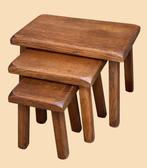 Bijzettafel - Eik - Drie bijzettafeltjes