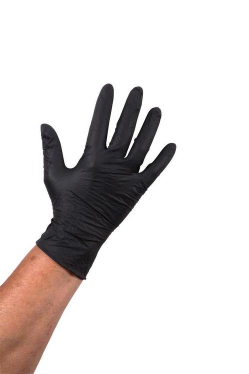 Handschoen nitril poedervrij zwart XL - 100 stuks, Huis en Inrichting, Schoonmaakartikelen, Verzenden