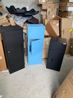 Pakketbrievenbus - Brievenbus - XL -Metaal - Zwart-Blauw, Tuin en Terras, Brievenbussen, Ophalen, Nieuw, Rvs, Staande brievenbus