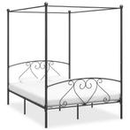 vidaXL Hemelbedframe metaal grijs 160x200 cm, Verzenden, 200 cm, Metaal, Grijs