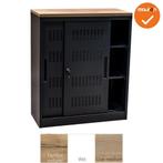 Schuifdeurkast -  Basic - Zwart - 105cm (Kantoorkasten), Werkplek, Ophalen of Verzenden, Nieuw zonder verpakking, Kast