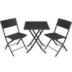 Wicker balkonset Trevi - zwart, Tuin en Terras, Verzenden, Nieuw