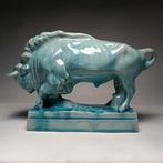 Zsolnay - sculptuur, Art Deco Bison - 23.5 cm - Porselein, Antiek en Kunst, Antiek | Glas en Kristal