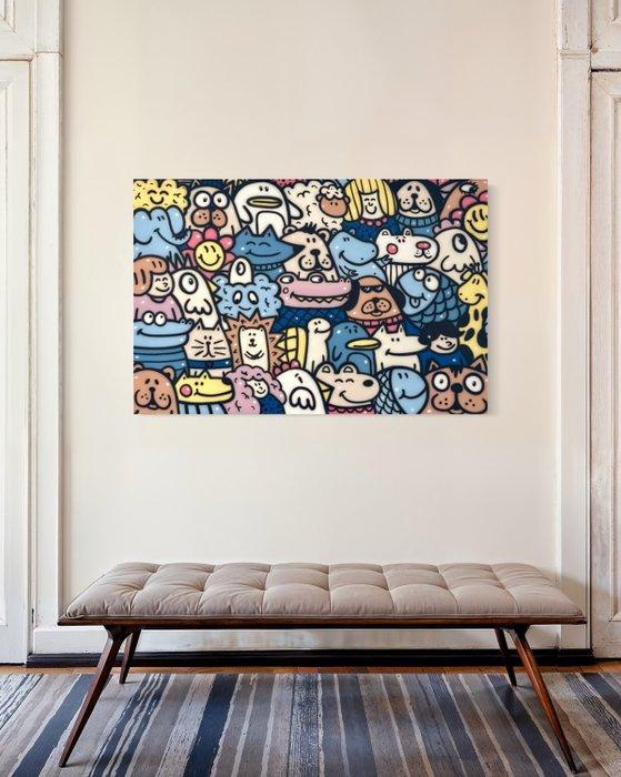 Mr Turkey - Happy Place - XXL, Antiek en Kunst, Kunst | Schilderijen | Modern