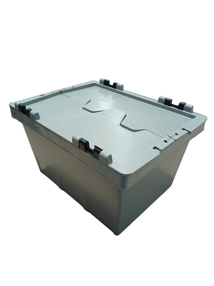 Distributiebak 300x225x165mm Gesloten Stapelbaar Grijs PP, Zakelijke goederen, Kantoor en Winkelinrichting | Magazijn, Stelling en Opslag