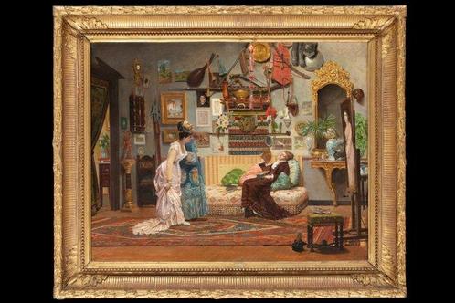 Antoine Vierling (1842-1917) - In the Painters House, Antiek en Kunst, Kunst | Schilderijen | Klassiek
