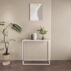 [en.casa] Console tafel Austevoll 90x30x80 cm staal wit, Huis en Inrichting, Verzenden, Nieuw