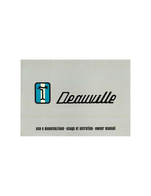 1971 DE TOMASO DEAUVILLE INSTRUCTIEBOEKJE, Auto diversen, Handleidingen en Instructieboekjes