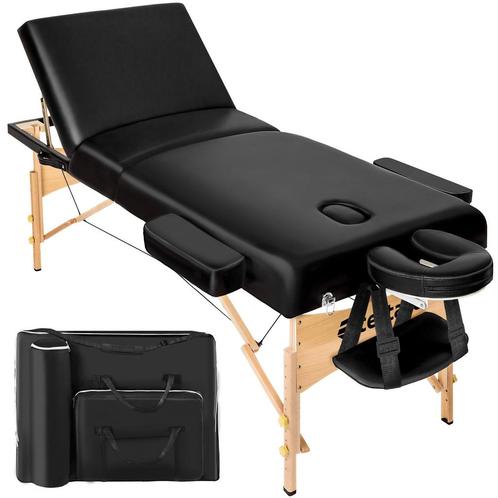 3-zones massagetafel met 10 cm matras en houten frame - zwar, Sport en Fitness, Massageproducten, Verzenden