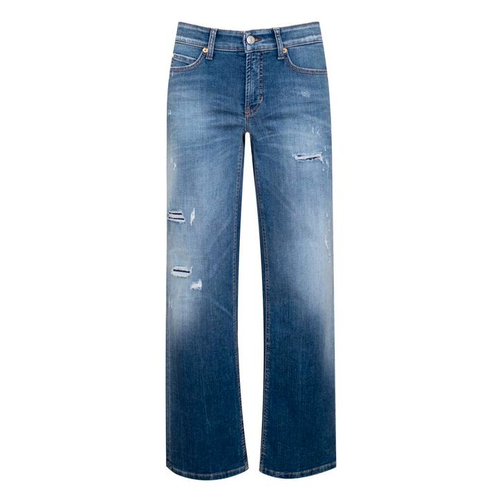 Cambio • blauwe Paris straight ancle destroyed jeans • 34, Kleding | Dames, Spijkerbroeken en Jeans, Blauw, Nieuw, Verzenden