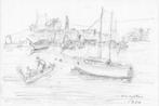 Casimir  Maystre (1918-2008) - Dessin original au fusain,, Antiek en Kunst