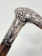 Wandelstok - Zilver, blackthorn, Antiek en Kunst