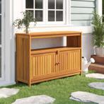 vidaXL Tuinwandtafel 110x35x75 cm massief acaciahout, Tuin en Terras, Verzenden, Nieuw, Hout