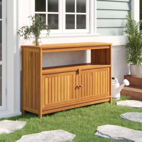 vidaXL Tuinwandtafel 110x35x75 cm massief acaciahout, Tuin en Terras, Tuintafels, Nieuw, Hout, Verzenden