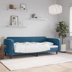 vidaXL Slaapbank 90x200 cm fluweel blauw, Huis en Inrichting, 90 cm, Eenpersoons, Nieuw, 200 cm