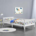 Kinderbed met bedbodem en uitvalbeveiliging 90x200 cm wit, Verzenden, Nieuw