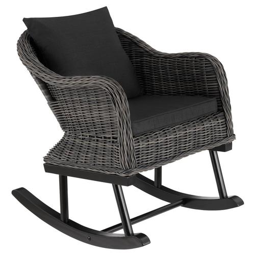 Wicker schommelstoel Rovigo 150kg - grijs, Huis en Inrichting, Stoelen, Verzenden