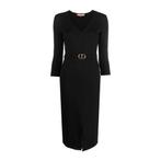 Twinset • zwarte jurk met logo • 34 (IT40), Kleding | Dames, Jurken, Twinset, Verzenden, Zwart, Nieuw