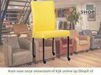 Leren eetkamerstoel Comfort met wieltjes - Hermes Yellow, Huis en Inrichting, Stoelen, Overige kleuren, Nieuw, Leer, Ophalen of Verzenden