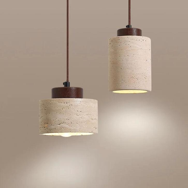 Japanse wabi sabi hanglamp steen geel, Huis en Inrichting, Lampen | Plafondlampen, Nieuw, Verzenden