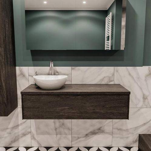 Badkamermeubel BWS Madrid Dark Brown 120 cm met Topblad en, Doe-het-zelf en Verbouw, Sanitair, Bad, Nieuw, Ophalen of Verzenden