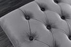 Design bank CASTLE DELUXE 165cm grijs fluweel zilver, Ophalen of Verzenden, Nieuw