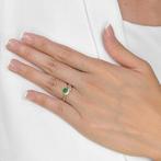 Ring - 18 karaat Geel goud - 0.34ct. tw. Smaragd - Diamant, Sieraden, Tassen en Uiterlijk, Ringen, Nieuw