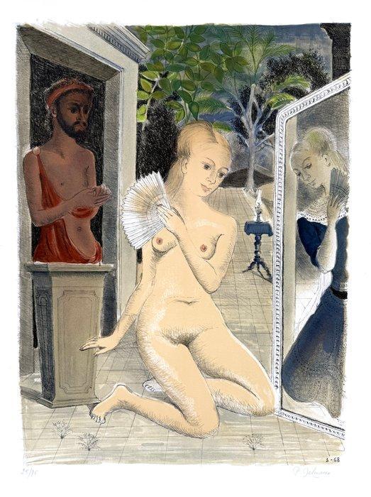 Paul Delvaux (1897-1994) - L’éventail, Antiek en Kunst, Antiek | Overige Antiek