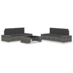 vidaXL 5-delige Loungeset poly rattan grijs, 5 zitplaatsen, Nieuw, Loungeset, Verzenden