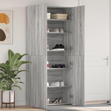vidaXL Schoenenkast met plank Grijs 80 x 35.5 x 180 cm beschikbaar voor biedingen