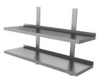 Wandschap | 2 niveaus | RVS | 100 cm, Nieuw in verpakking, RVS Meubilair