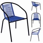 Tuinstoel staal met gevlochten zitting – 72 cm – blauw, Tuin en Terras, Tuinstoelen, Ophalen of Verzenden, Nieuw