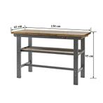 Werkbank grijs 150 cm lang met hardhouten blad, Doe-het-zelf en Verbouw, Werkbanken, Ophalen of Verzenden, Nieuw