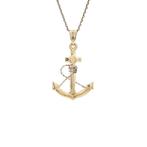 Gouden hanger anker 14 karaat, Verzenden, Zo goed als nieuw, Goud, Goud