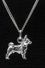 Zilveren Chihuahua langhaar ketting hanger - groot, Verzenden, Nieuw