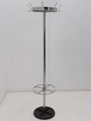 Kapstok garderobe chroom 178cm, voet Ø 38cm donkerbruin, 24 beschikbaar voor biedingen