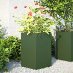 vidaXL Plantenbakken 2 st zeshoek 46x40x45 cm staal, Tuin en Terras, Verzenden, Nieuw, Metaal