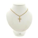 Gouden hanger van een kruis met corpus (religieus, pendant), Ophalen of Verzenden, Gebruikt, Goud, Overige merken