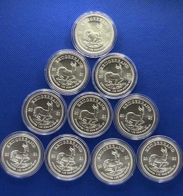 Zuid-Afrika. 1 Rand 2021 silver Krugerrand 10 pieces of 1 Oz beschikbaar voor biedingen