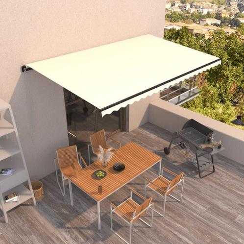 vidaXL Luifel handmatig uittrekbaar 500x300 cm crèmekleurig, Tuin en Terras, Zonneschermen, Nieuw, Verzenden