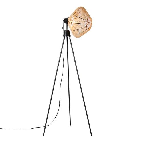 Landelijke vloerlamp tripod touw - Jenthe, Huis en Inrichting, Lampen | Vloerlampen, Nieuw, Overige materialen, 100 tot 150 cm