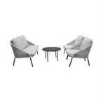 Loungeset Natal Grijs 4-delig | Aluminium met touw, Tuin en Terras, Tuinsets en Loungesets, Ophalen of Verzenden, Nieuw