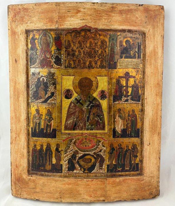 Icoon - Sinterklaas met andere iconografieën - Hout, Antiek en Kunst, Kunst | Niet-Westerse kunst