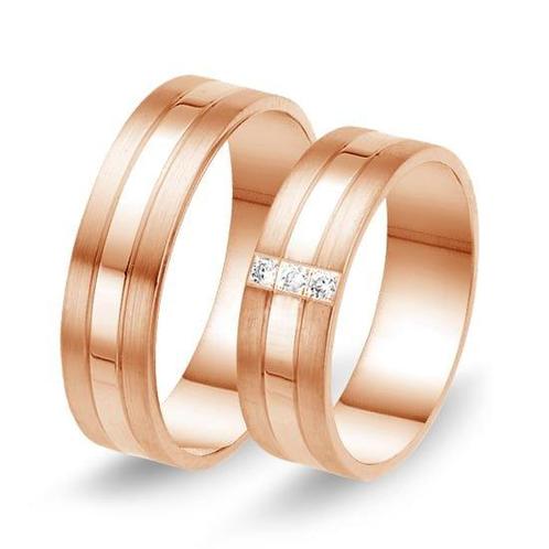 Actie trouwringen in 8/14/18 karaat roségoud per paar van..., Sieraden, Tassen en Uiterlijk, Ringen, Verzenden