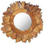 vidaXL Wandspiegel rond 40 cm teakhout, Verzenden, Nieuw