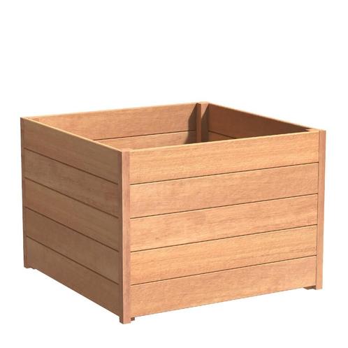 Hardhouten plantenbak Sevilla 100x100x71,3cm - Met bodem, Tuin en Terras, Bloembakken en Plantenbakken, 60 cm of meer, 100 cm of meer