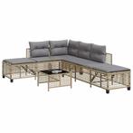 vidaXL 3-delige Loungeset met kussens poly rattan gemengd, Verzenden, Nieuw, Rotan, Loungeset