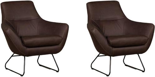 Bruine leren moderne design fauteuils - Rancho Leer Brown (, Huis en Inrichting, Fauteuils, 75 tot 100 cm, 75 tot 100 cm, Nieuw